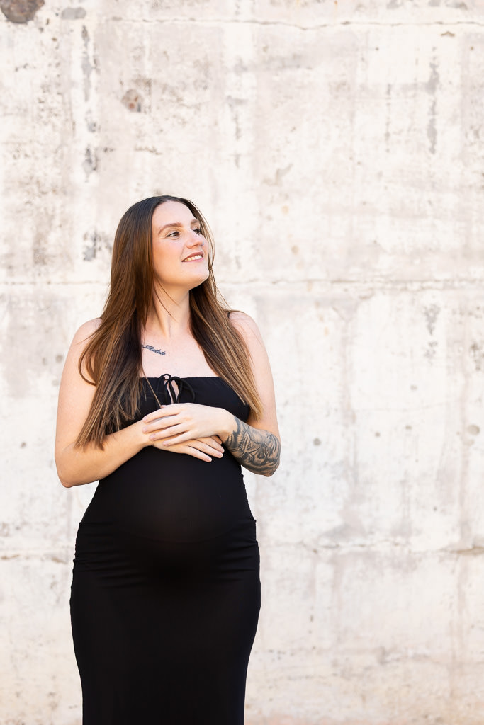 Mother-to-be during a maternity photo session at Mt Stromlo, Canberra